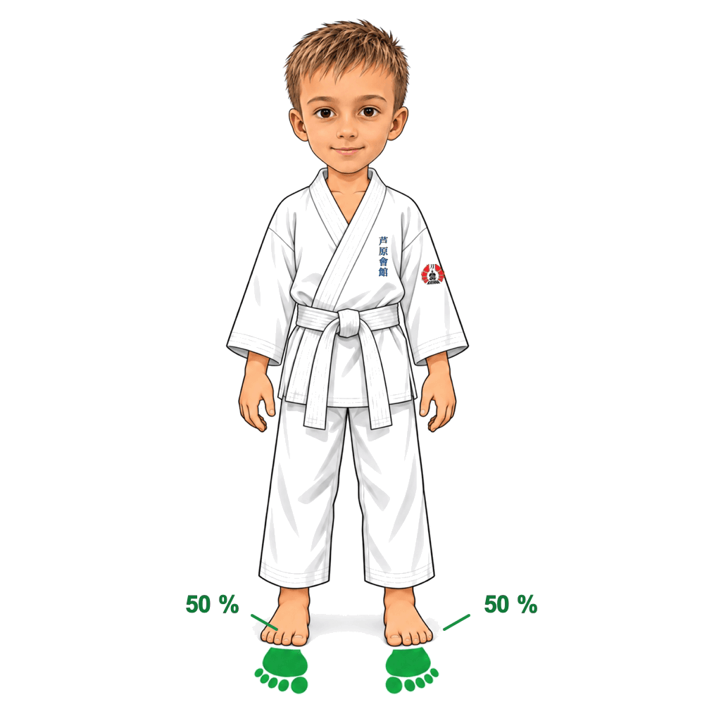 Šimon z SK Katana ukazuje postoj Heikō-dachi