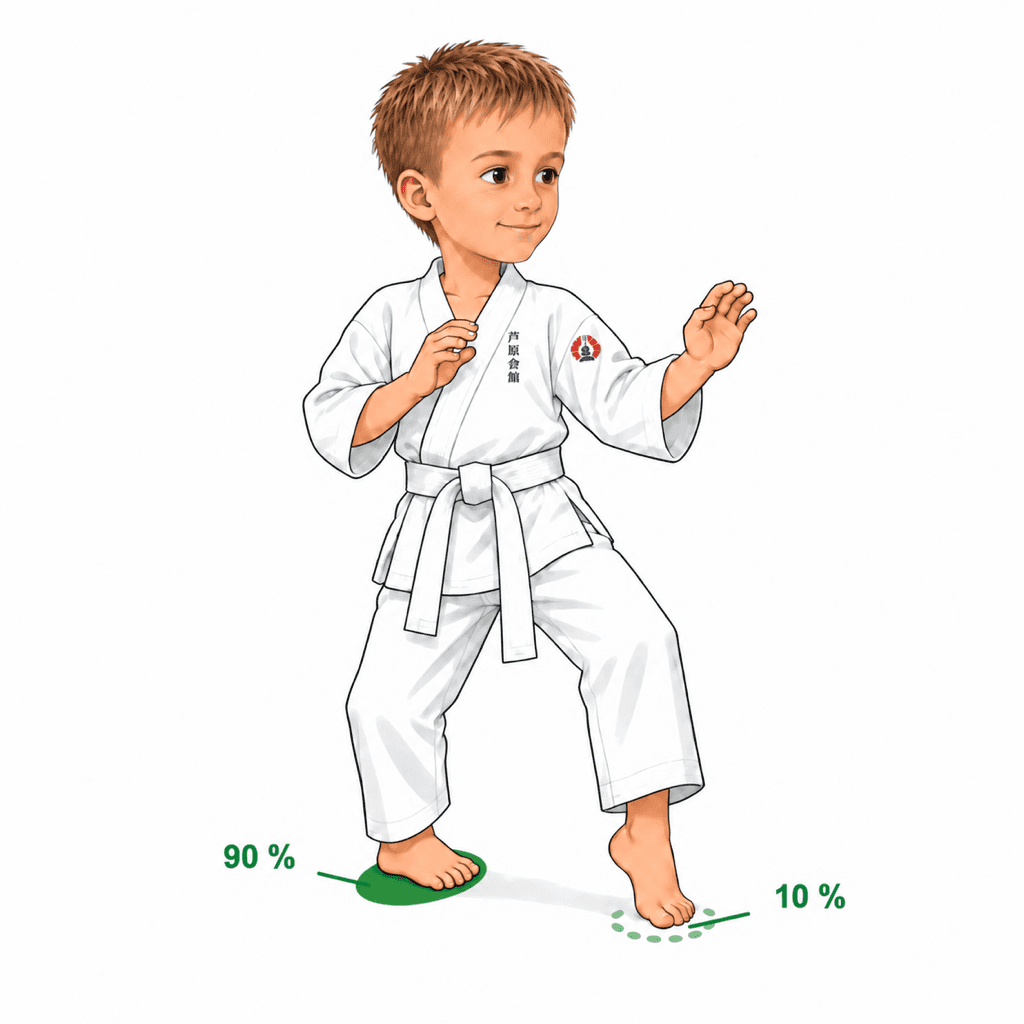 Šimon z SK Katana ukazuje postoj Neko-ashi-dachi