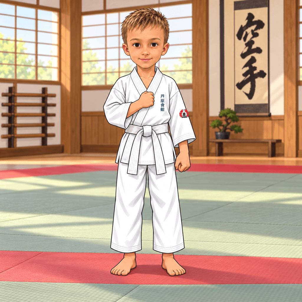 Šimon z SK Katana ukazuje Osu / Oss. Tradiční pozdrav plnokontaktního karate znamenající „vytrvat pod tlakem“. Vyjadřuje trpělivost, odhodlání, respekt a porozumění pokynu trenéra.